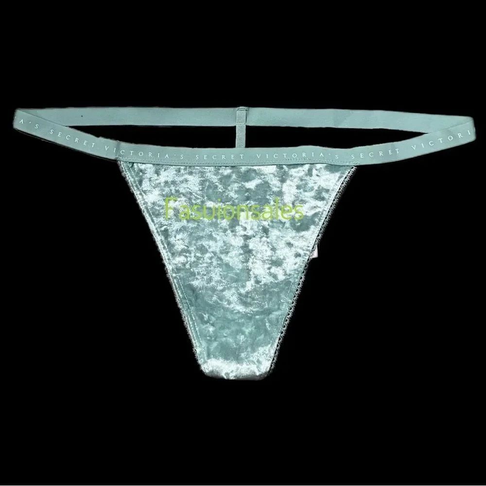 Victoria’s Secret Sexy Crushed Velvet V String panty Green Xlarge